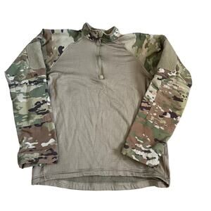 Propper Tactical Shirt Men Large Regular Camouflage Military 1/4 Zip Long Sleeve